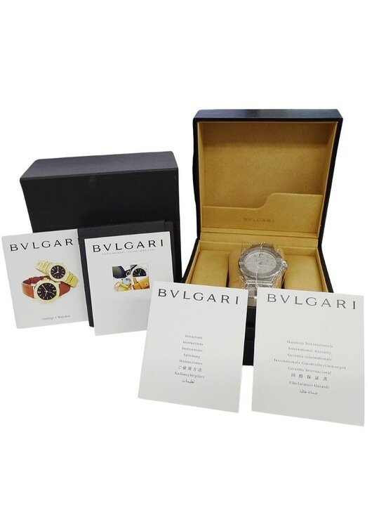 Bvlgari Watch Diagono Date Automatic Winding at Stainless Steel Silver Polished